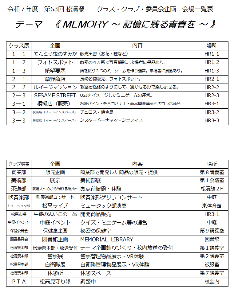 企画一覧